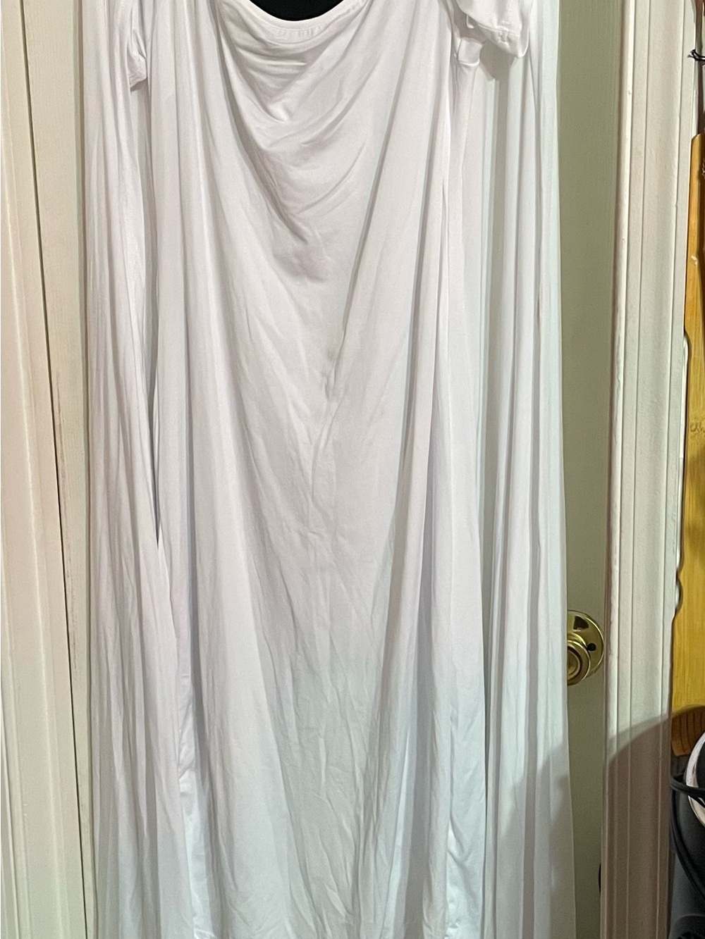 White Maxi Dress - Elegant Draped Women's Maxi